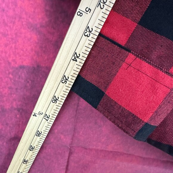DESIGN IN ITALY FLANNEL MEN'S RED & BLACK BUTTON-UP BUFFLO PLAID SHIRT, SIZE XL - Picture 9 of 11